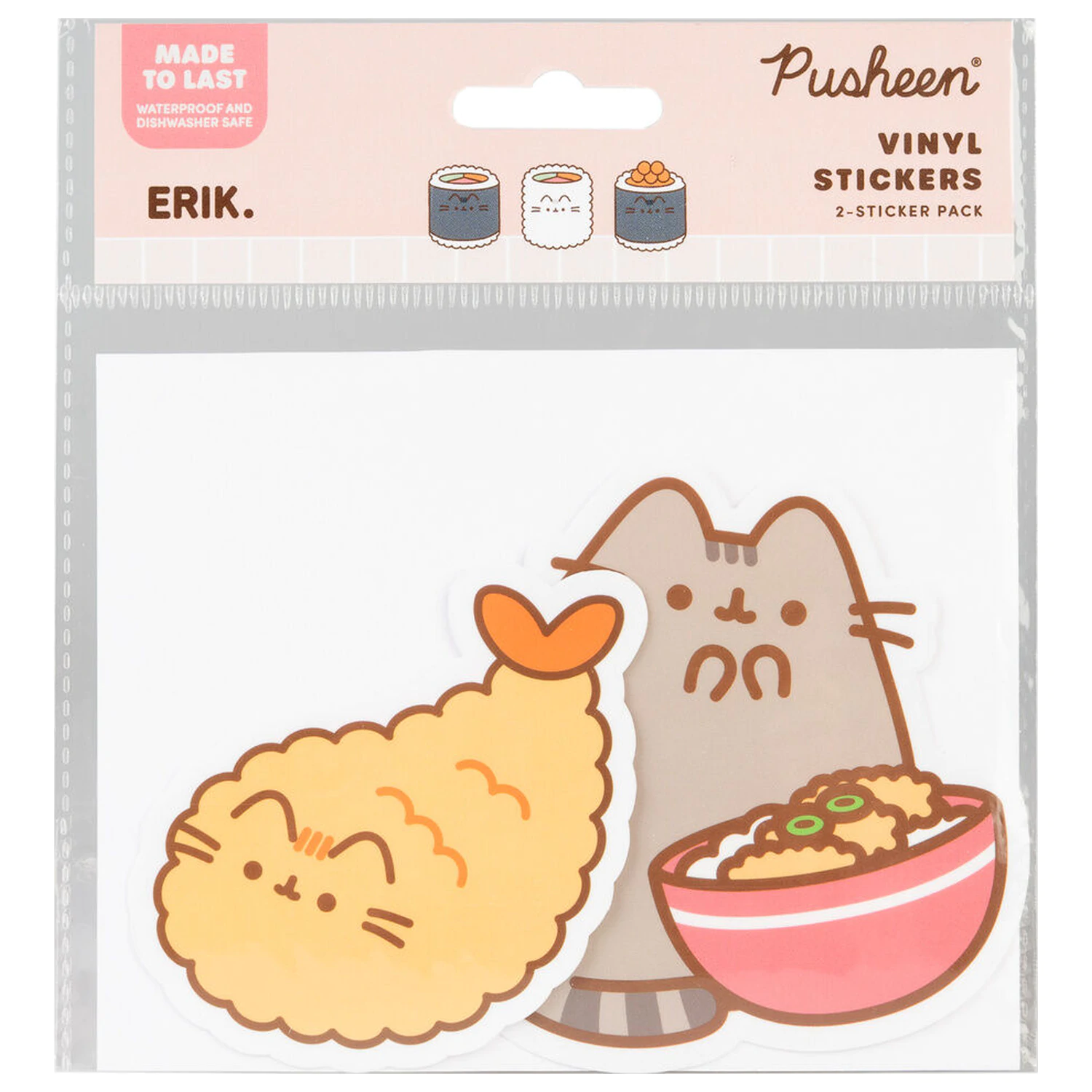 Pusheen Sushi Roll set 2 vinilnih nalepk fotografija izdelka