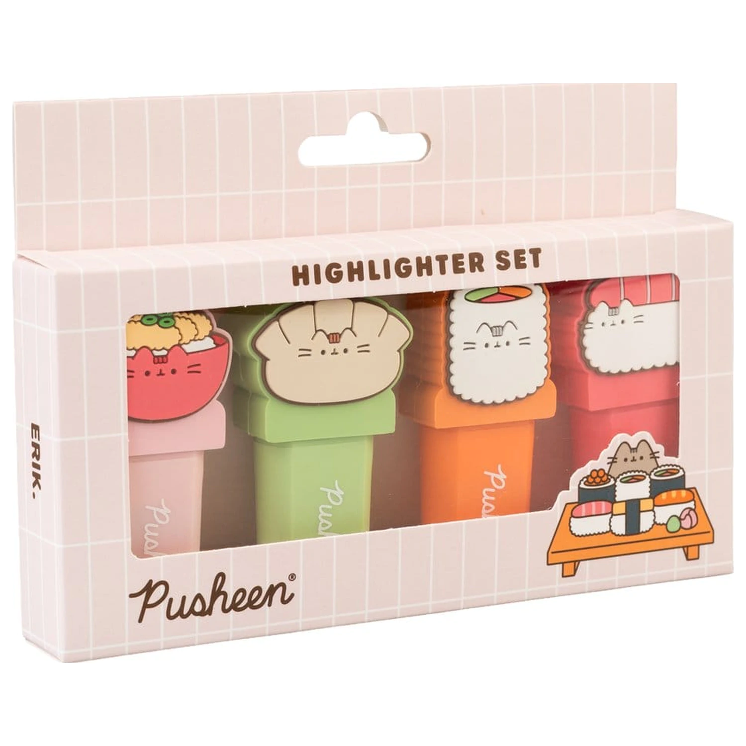 Pusheen Sushi Roll komplet 4 označevalcev z okrasnim pokrovčkom fotografija izdelka