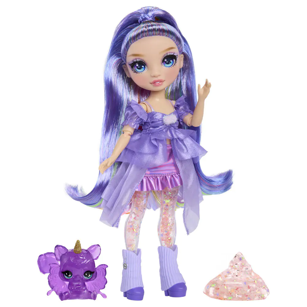 Rainbow High Rainbow Shimmers Feature Fantasy Violet lutka fotografija izdelka