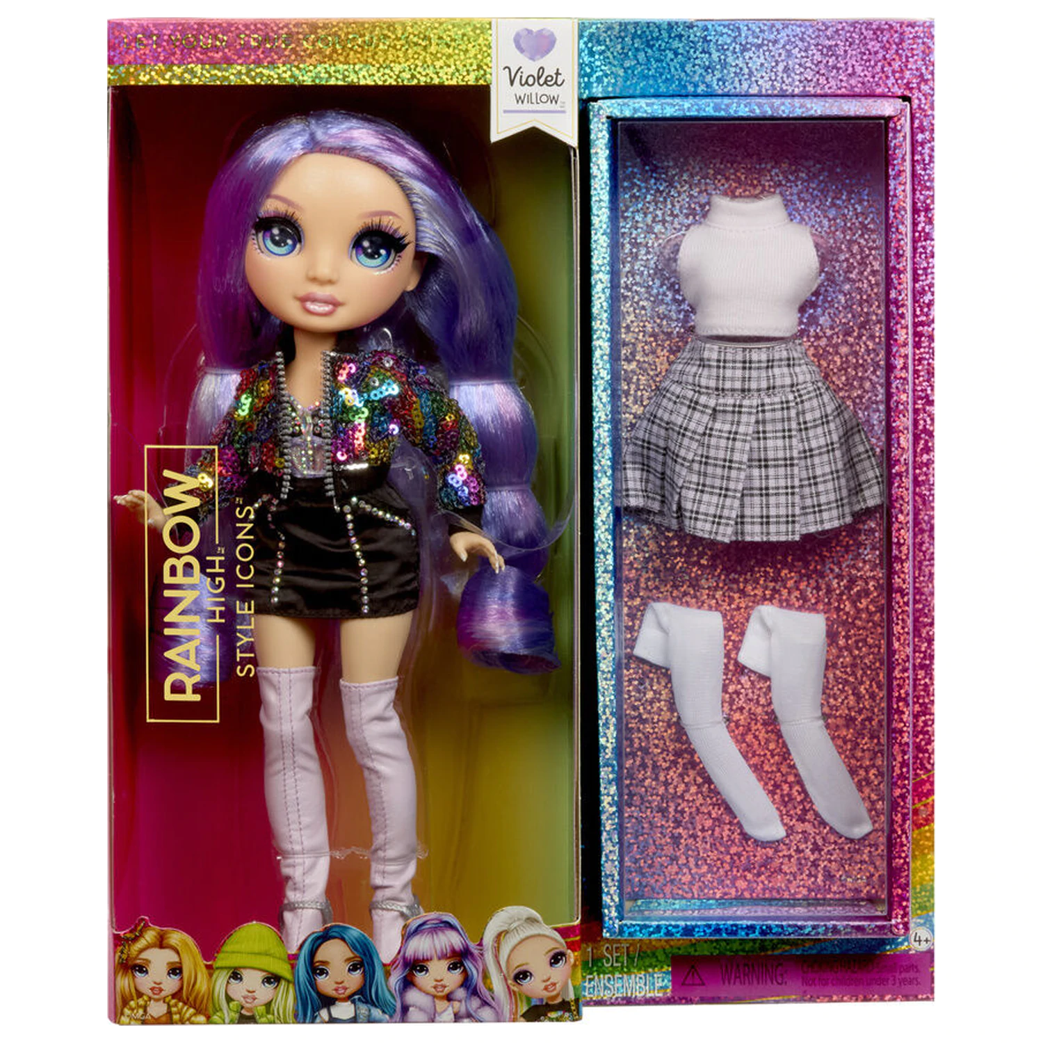 Rainbow High Style Icons modne punčke Violet punčka fotografija izdelka