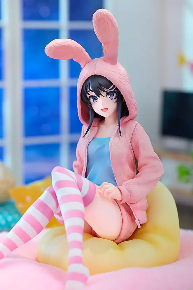 Rascal Does Not Dream of a Knapsack Kid PVC Kip 1/7 Mai Sakurajima Hoodie Look Rabbit Ears Ver. 18 cm fotografija izdelka