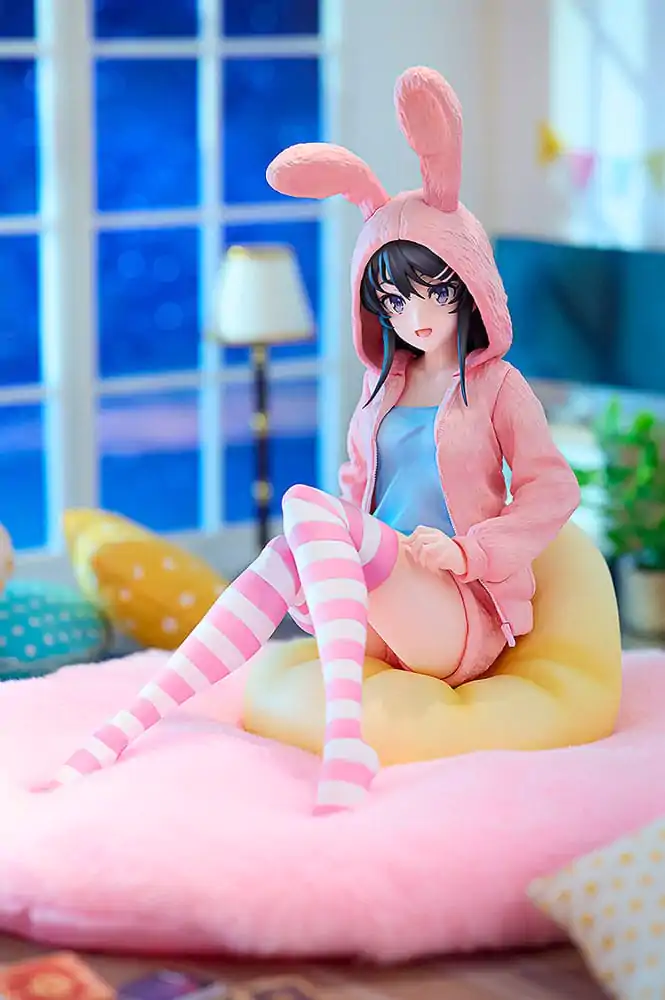 Rascal Does Not Dream of a Knapsack Kid PVC Kip 1/7 Mai Sakurajima Hoodie Look Rabbit Ears Ver. 18 cm fotografija izdelka