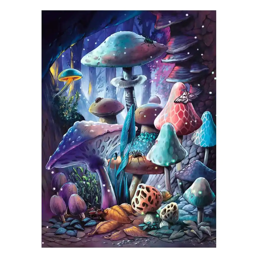 Ravensburger Glow-in-the-Dark sestavljanka Moonlight Mushrooms (500 kosov) fotografija izdelka