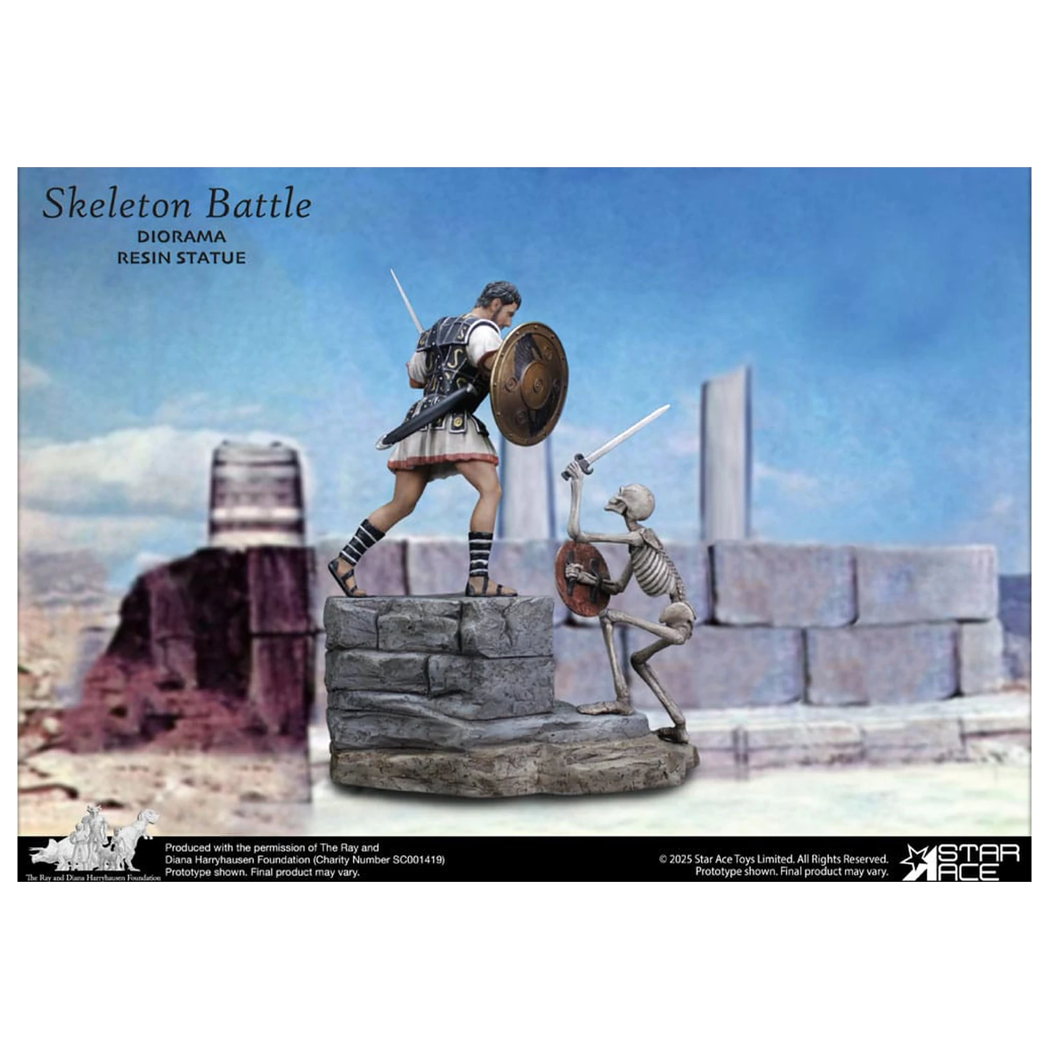 Ray Harryhausen diorama 1/8 scena bitke okostnjakov 30 cm fotografija izdelka