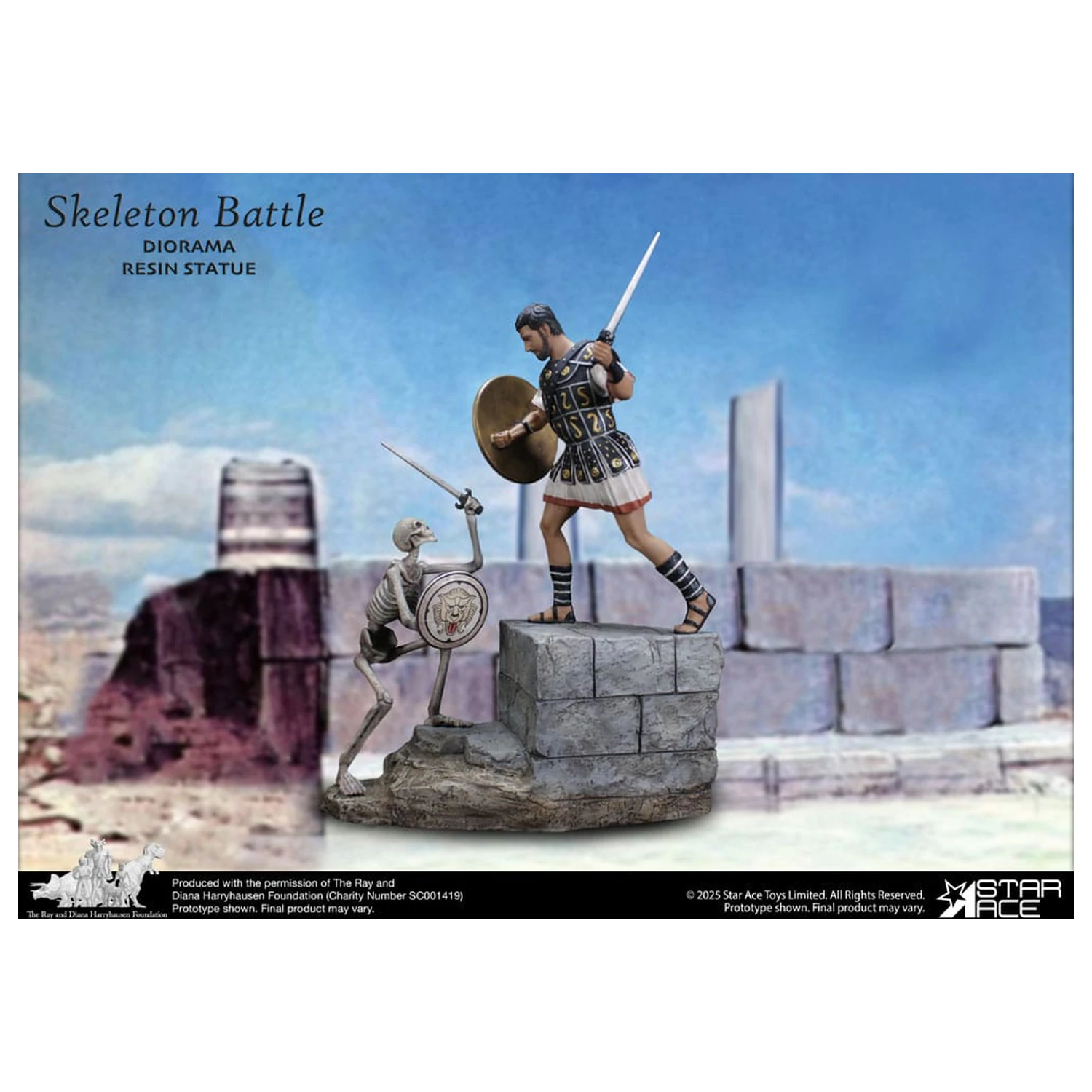 Ray Harryhausen diorama 1/8 scena bitke okostnjakov 30 cm fotografija izdelka