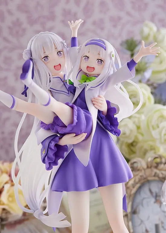 Re:Zero Starting Life in Another World PVC kip 1/7 Emilia & Childhood Emilia 24 cm fotografija izdelka