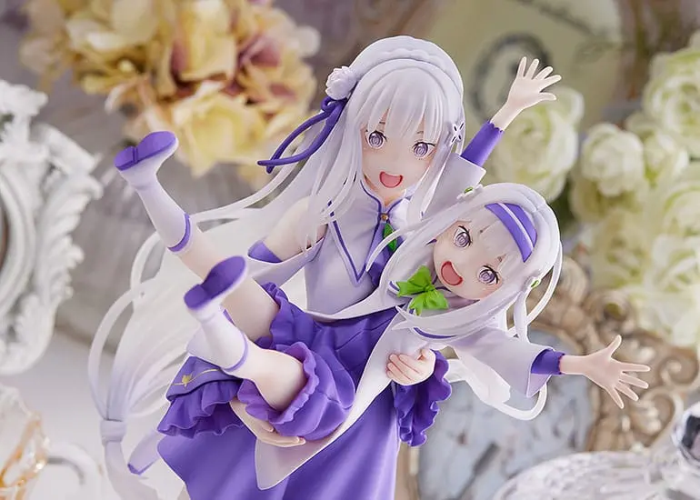 Re:Zero Starting Life in Another World PVC kip 1/7 Emilia & Childhood Emilia 24 cm fotografija izdelka