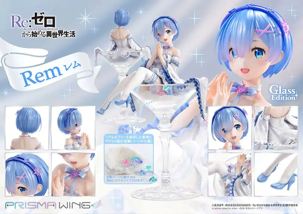 Re:Zero - Starting Life in Another World Prisma Wing PVC kip 1/7 Rem Glass Edition 23 cm fotografija izdelka