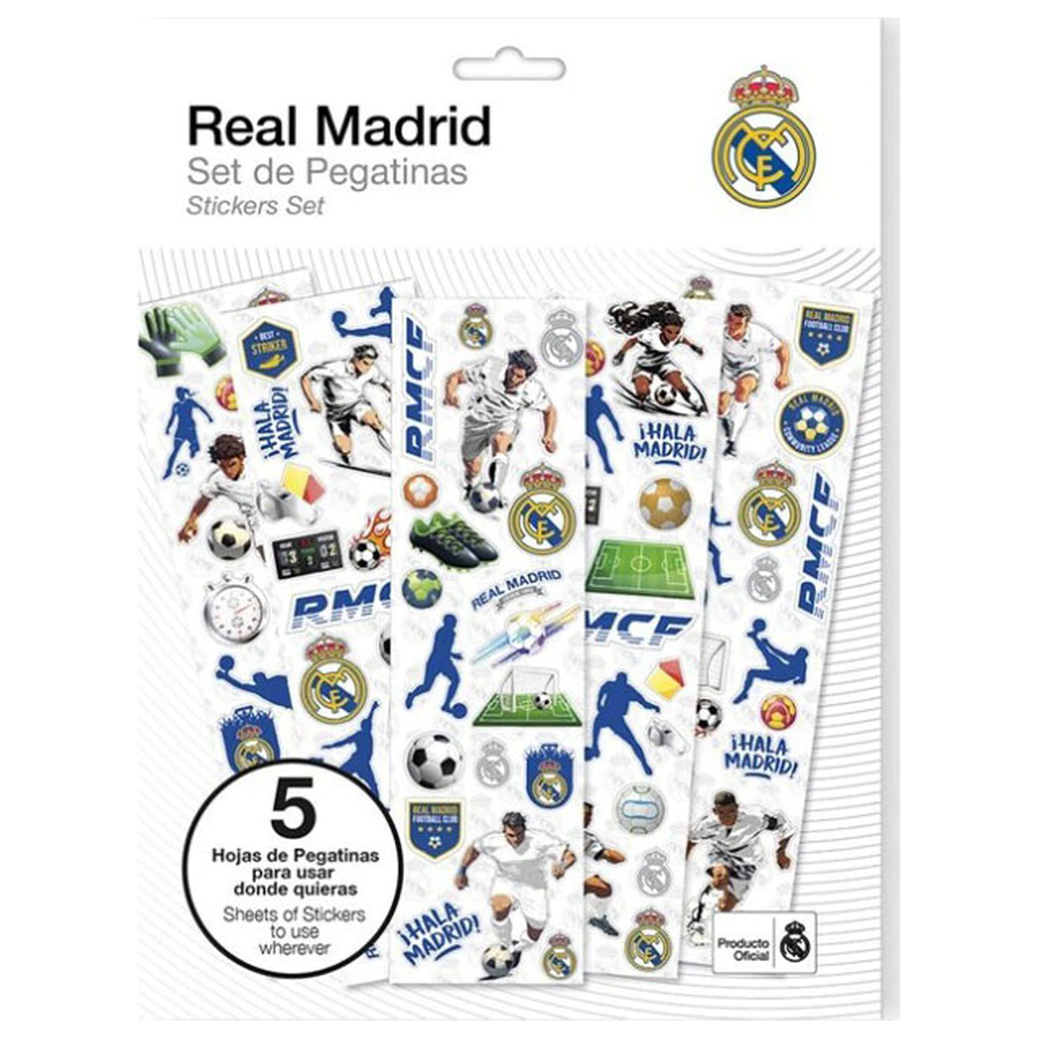 Real Madrid Emblem Komplet nalepk 5 listov fotografija izdelka