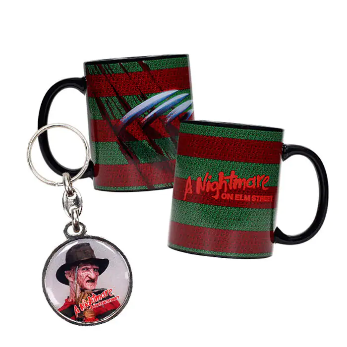 A Nightmare on Elm Street Skodelica in Kovinska obesek za ključe fotografija izdelka
