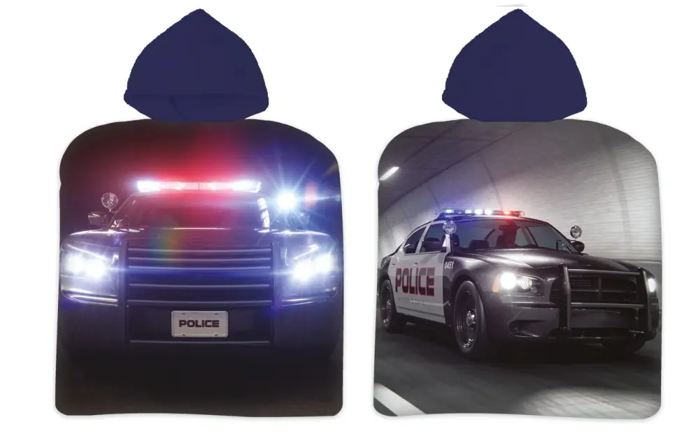 Pončo kopalna brisača avto policija 50*100cm fotografija izdelka