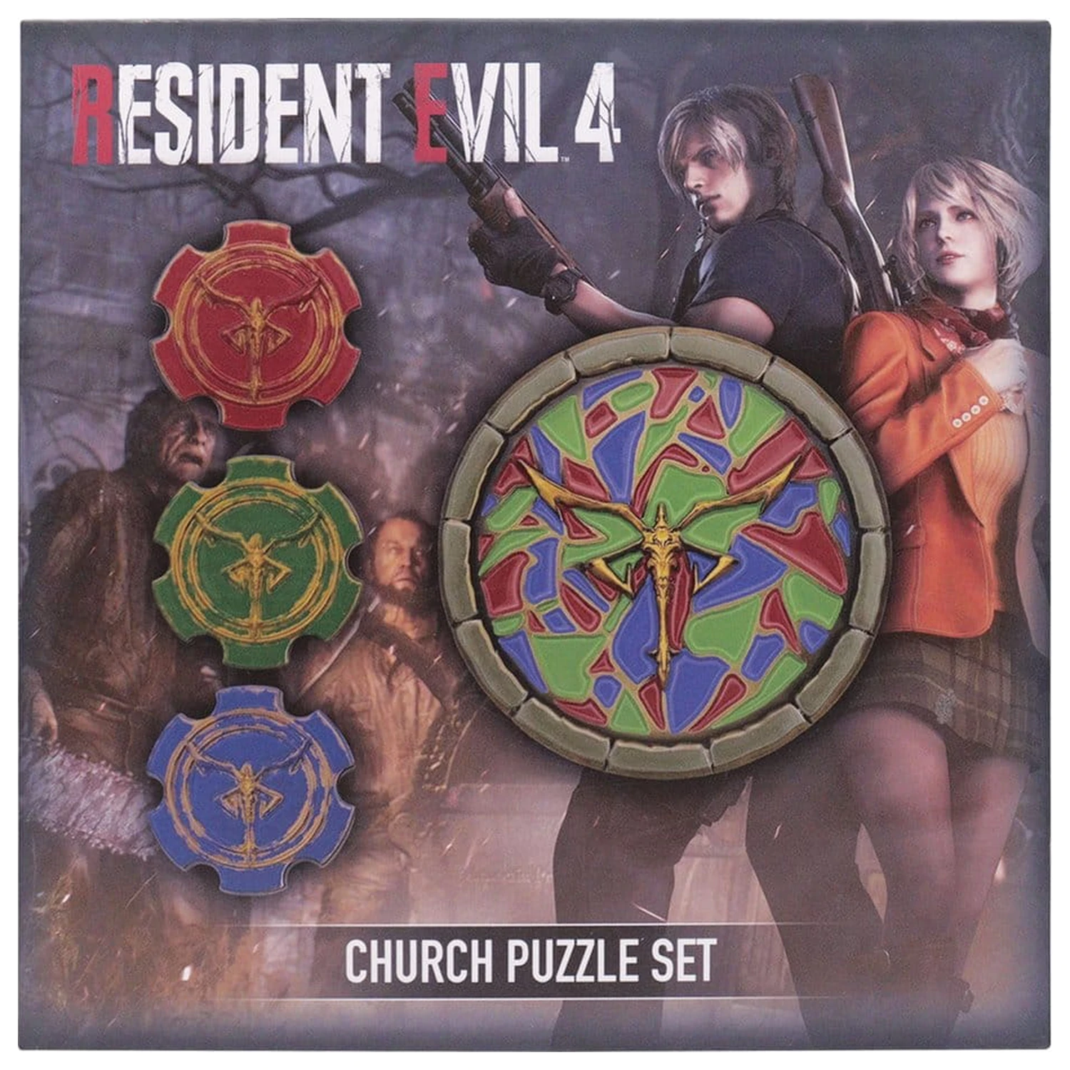 Resident Evil 4 Replika Cerkev Sestavljanka Medallion Set fotografija izdelka