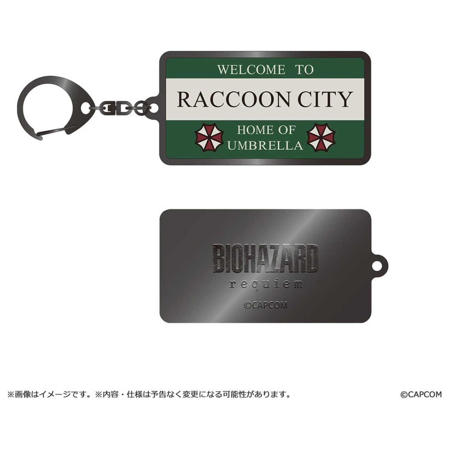 Resident Evil Requiem Metal-obesek za ključe Raccoon City Welcome Sign fotografija izdelka