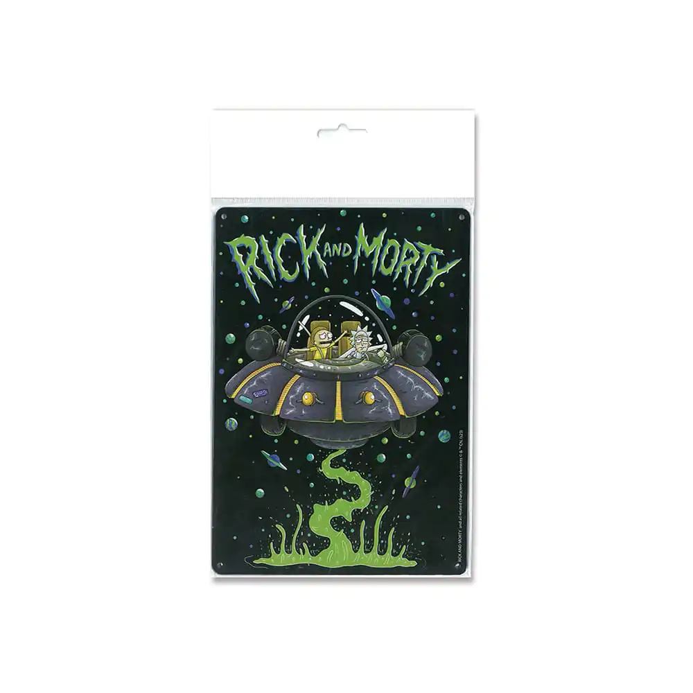 Rick & Morty pločevinasta tabla Spaceship 15 x 21 cm fotografija izdelka