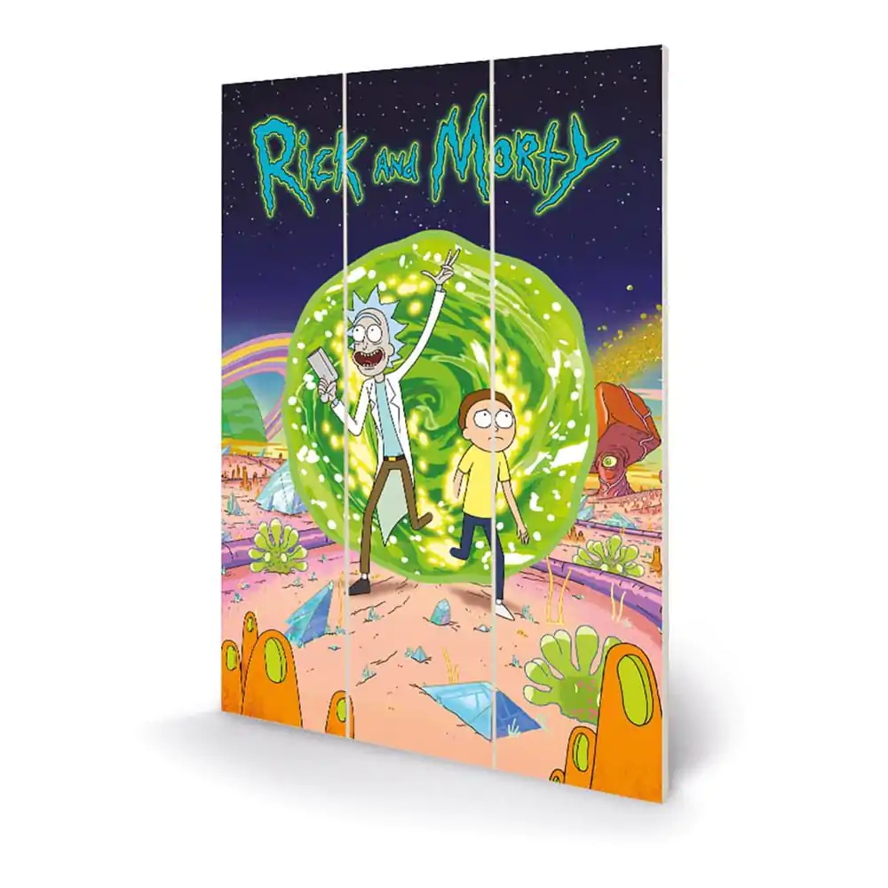 Rick and Morty lesena stenska umetnost Portal 20 x 30 cm fotografija izdelka