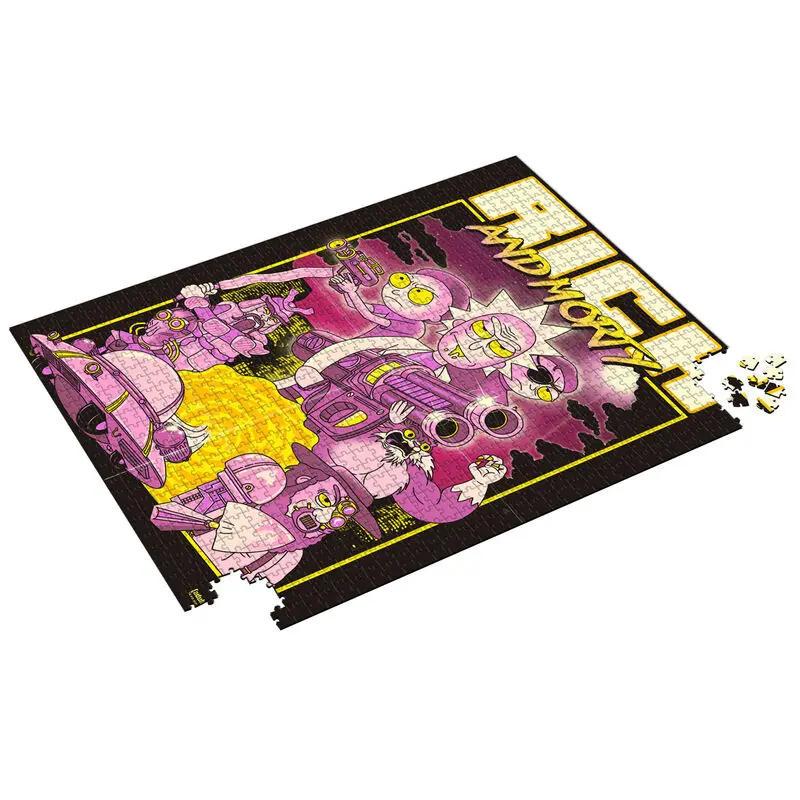 Rick & Morty Jigsaw Puzzle Retro Poster (1000 kosov) fotografija izdelka