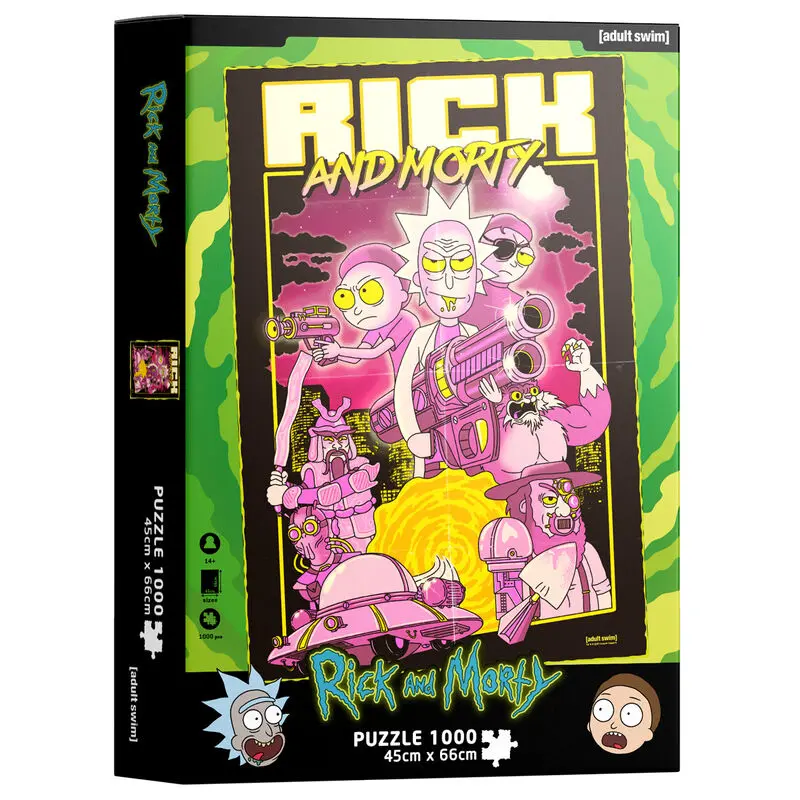 Rick & Morty Jigsaw Puzzle Retro Poster (1000 kosov) fotografija izdelka
