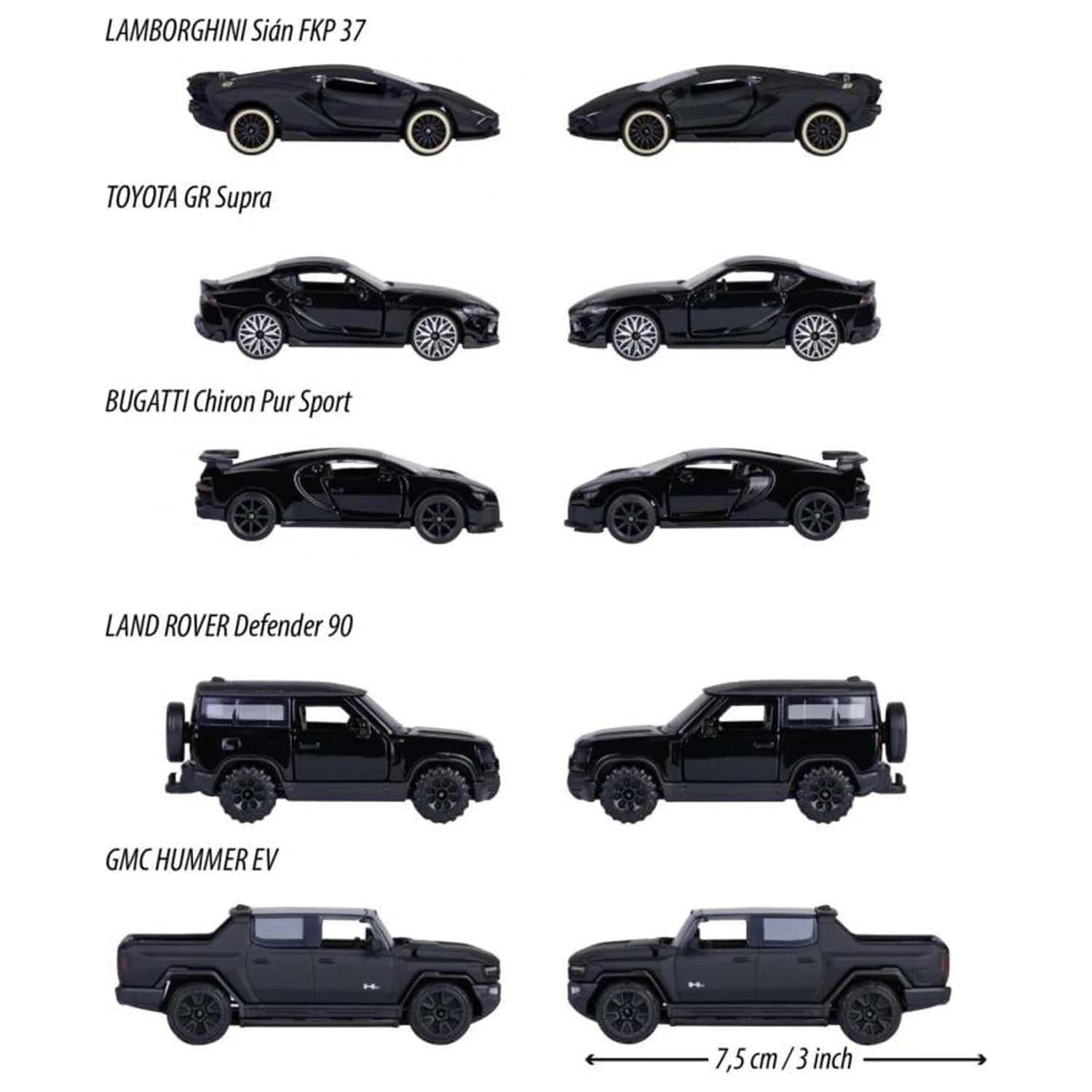 RIDE COOL Black Edition komplet 5 miniaturnih avtomobilov 1:64 fotografija izdelka