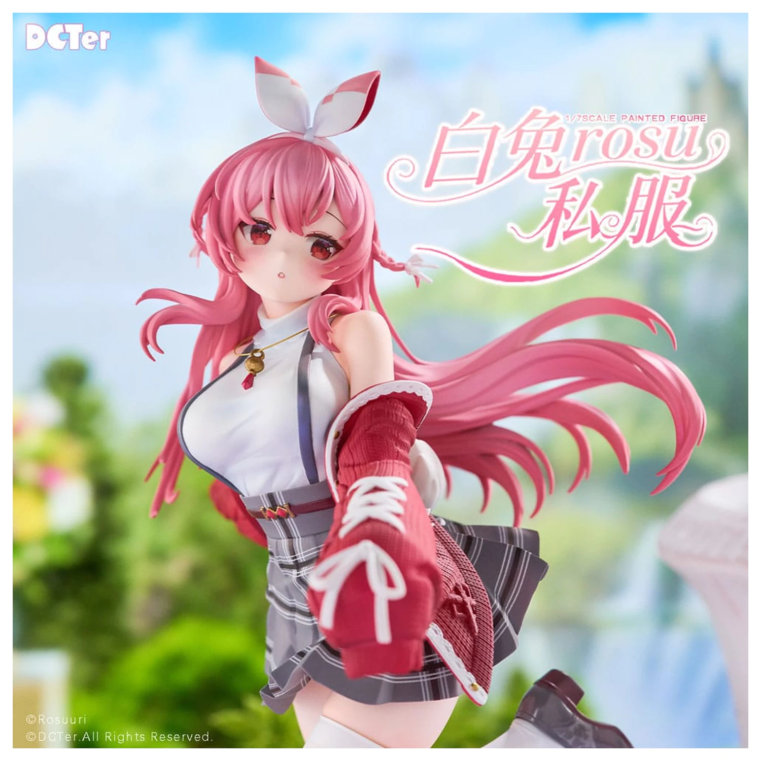 Rosuuri Original Character PVC kip 1/7 White Rabbit Rosu Casual Clothes Ver. 25 cm fotografija izdelka