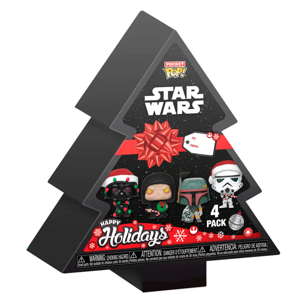 Star Wars Holiday 2024 Pocket POP! Vinyl obeski za ključe 4-Pack Tree Holiday škatla 4 cm fotografija izdelka