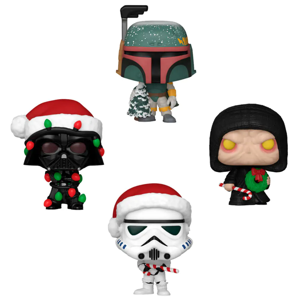 Star Wars Holiday 2024 Pocket POP! Vinyl obeski za ključe 4-Pack Tree Holiday škatla 4 cm fotografija izdelka