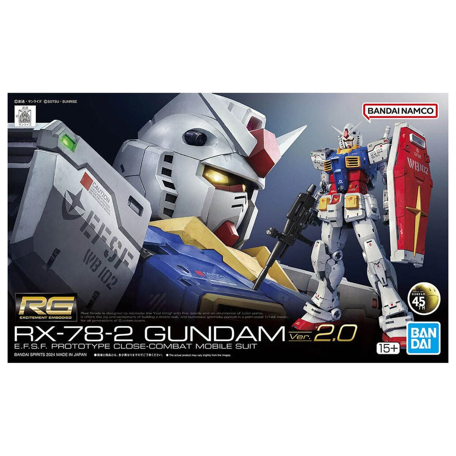 RX-78-2 Gundam Ver. 2.0 Komplet modelov RG 1/144 fotografija izdelka