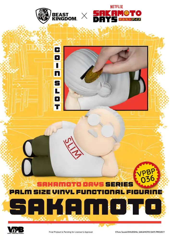 Sakamoto Days hranilnik Piggy Vinyl Bank Taro Sakamoto 14 cm fotografija izdelka