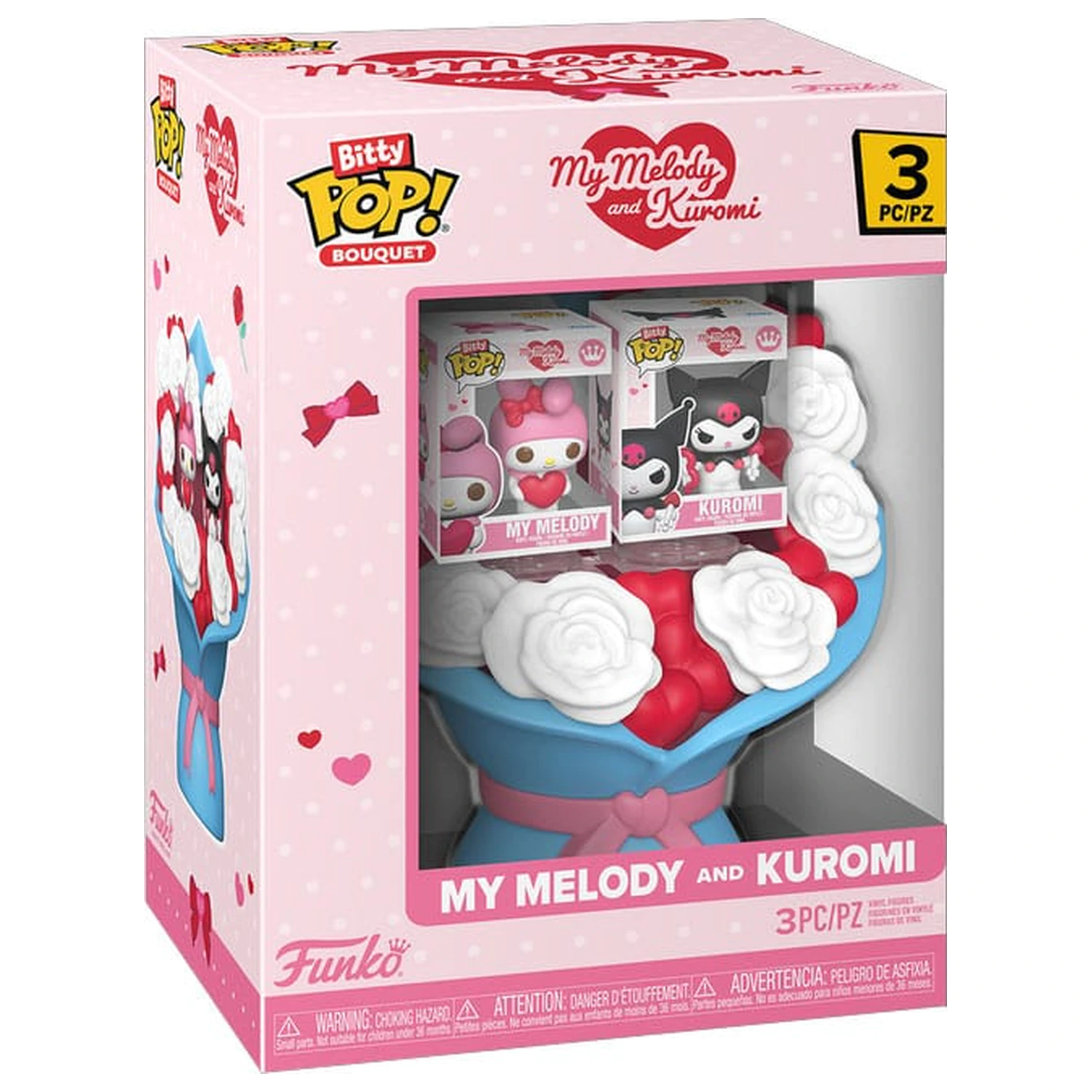 Sanrio Bitty Funko POP! šopek vinilnih figur, paket 2 kosov My Melody & Kuromi (Valentinovo) fotografija izdelka