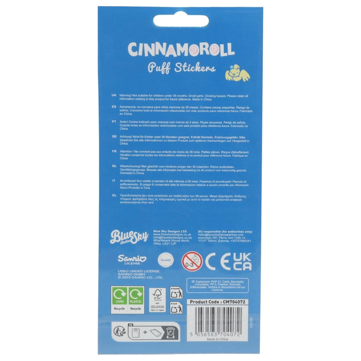 Sanrio komplet nalepk Cinnamoroll fotografija izdelka