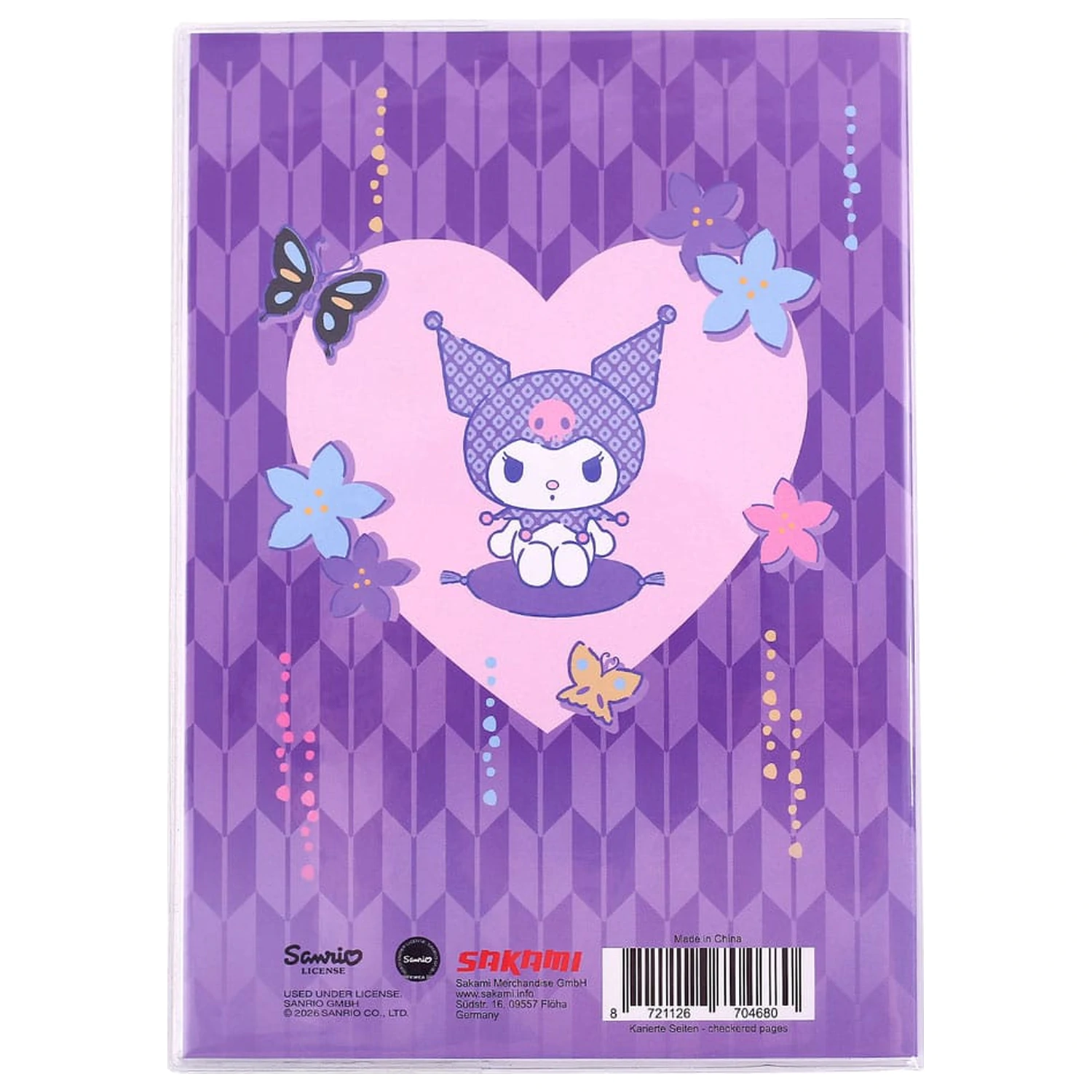 Sanrio Zvezek Kuromi Japanese Holographic Checkered fotografija izdelka