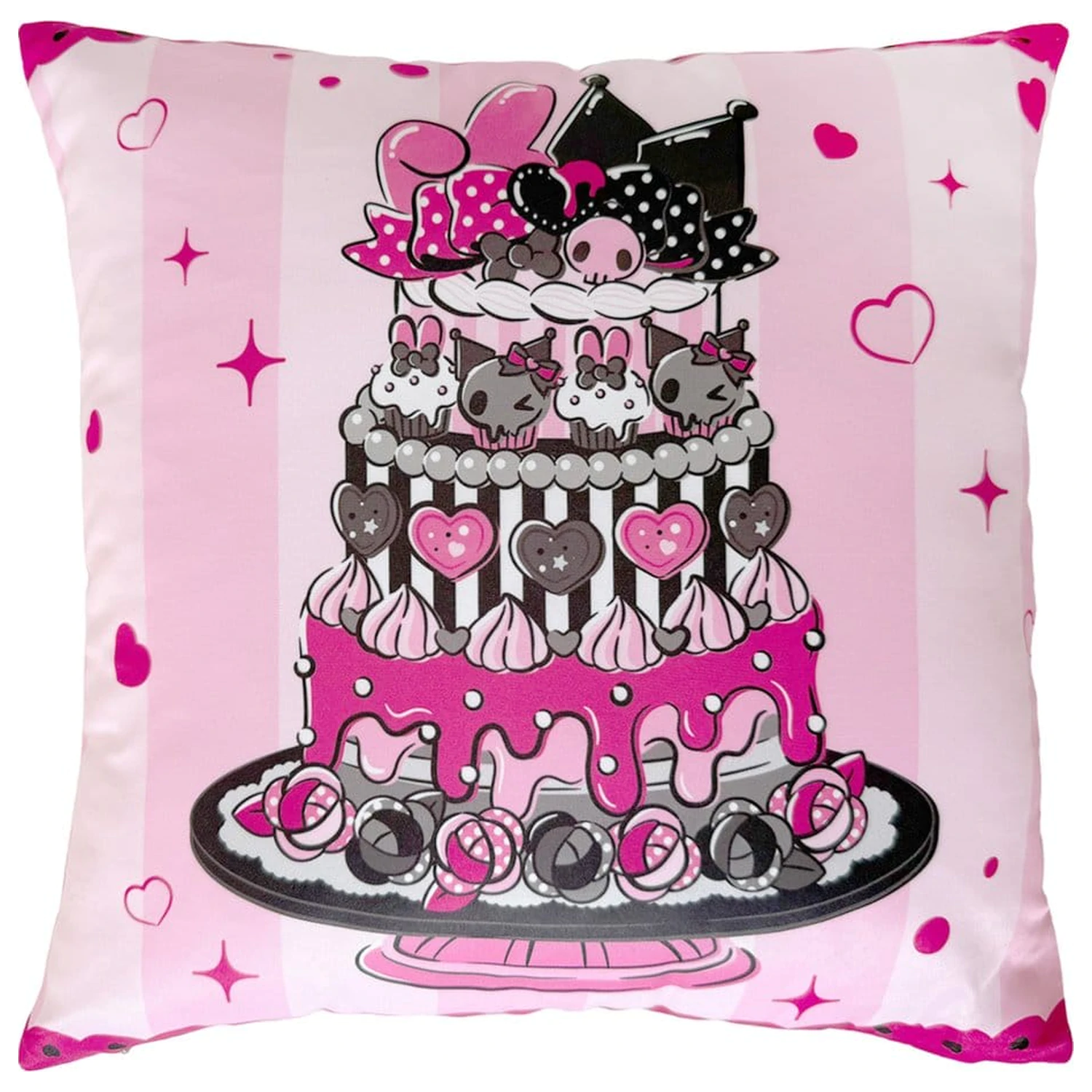Sanrio Pink Black Party Series Blazina Kuromi & My Melody 35 x 35 cm fotografija izdelka