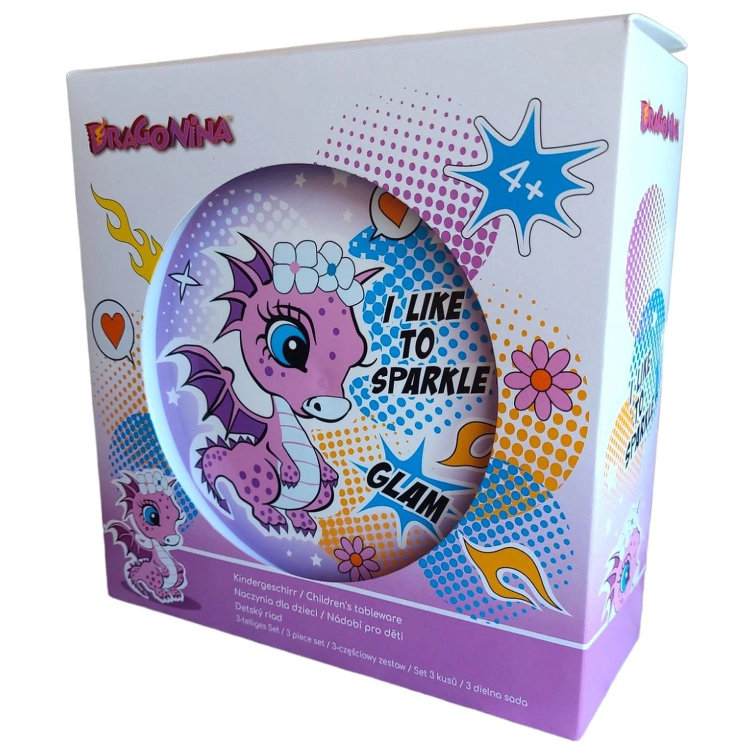 Dragon Glam komplet namizne posode za večerjo, mikroplastični set v škatli fotografija izdelka