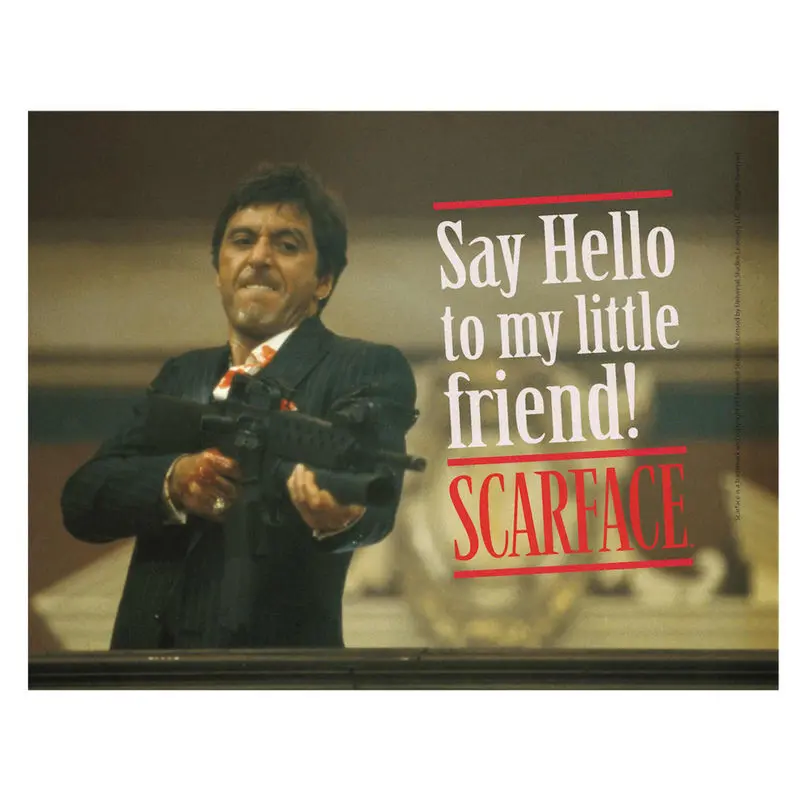 Scarface Say Hello stekleni poster fotografija izdelka