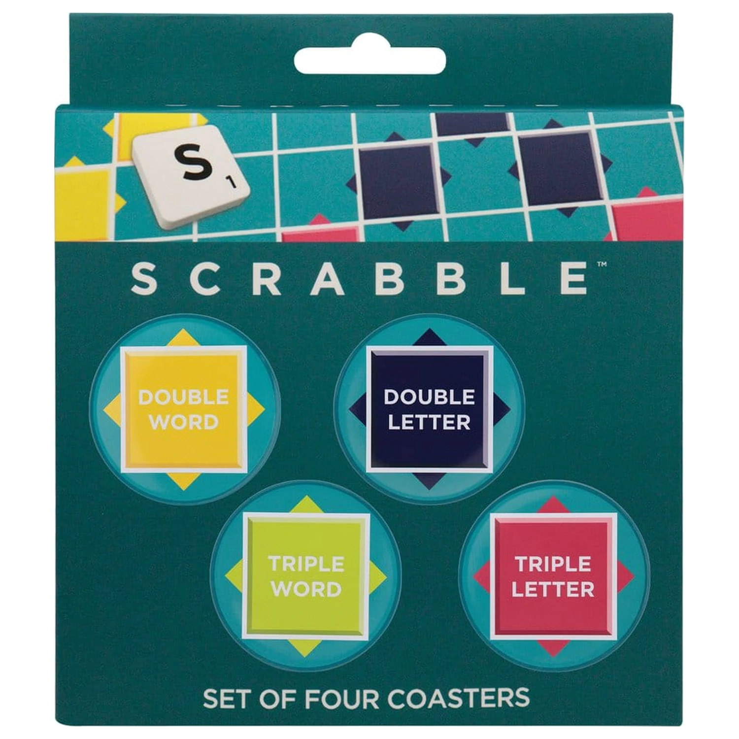 Scrabble Coaster 4-paket tiskanih kovinskih podstavkov fotografija izdelka