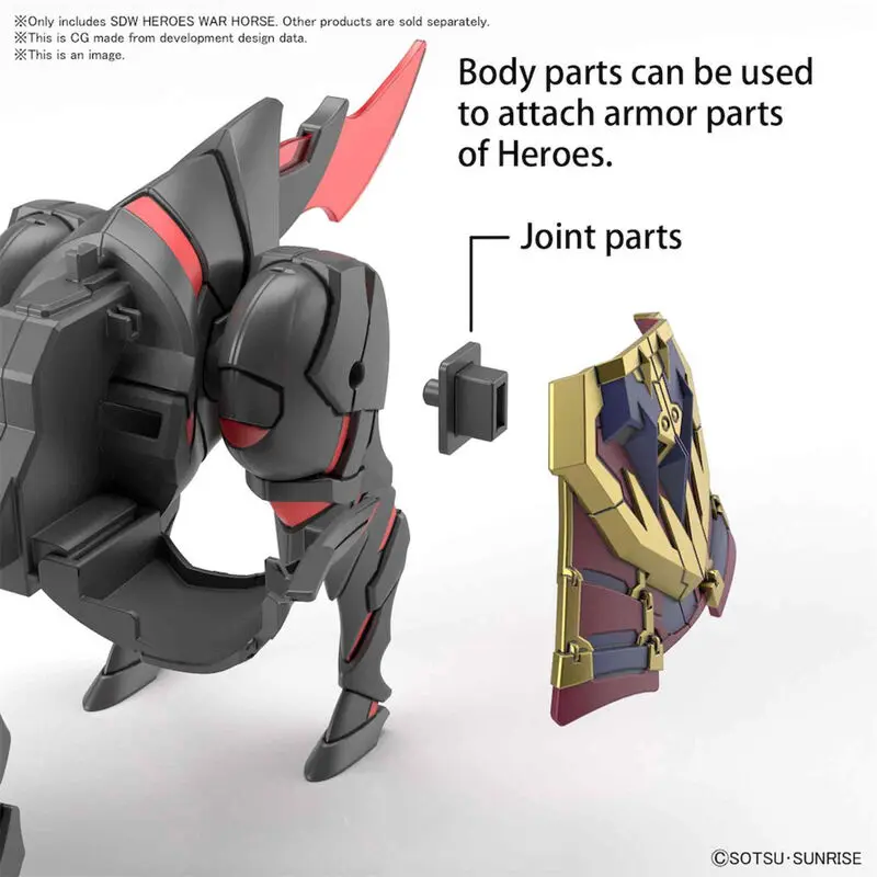 SD Gundam World Heroes War Horse Model Kit figura fotografija izdelka