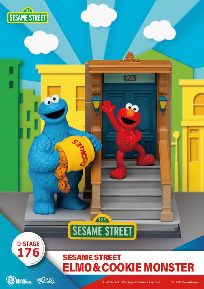 Sesame Street D-Stage PVC Kip Elmo & Cookie Monster 11 cm fotografija izdelka