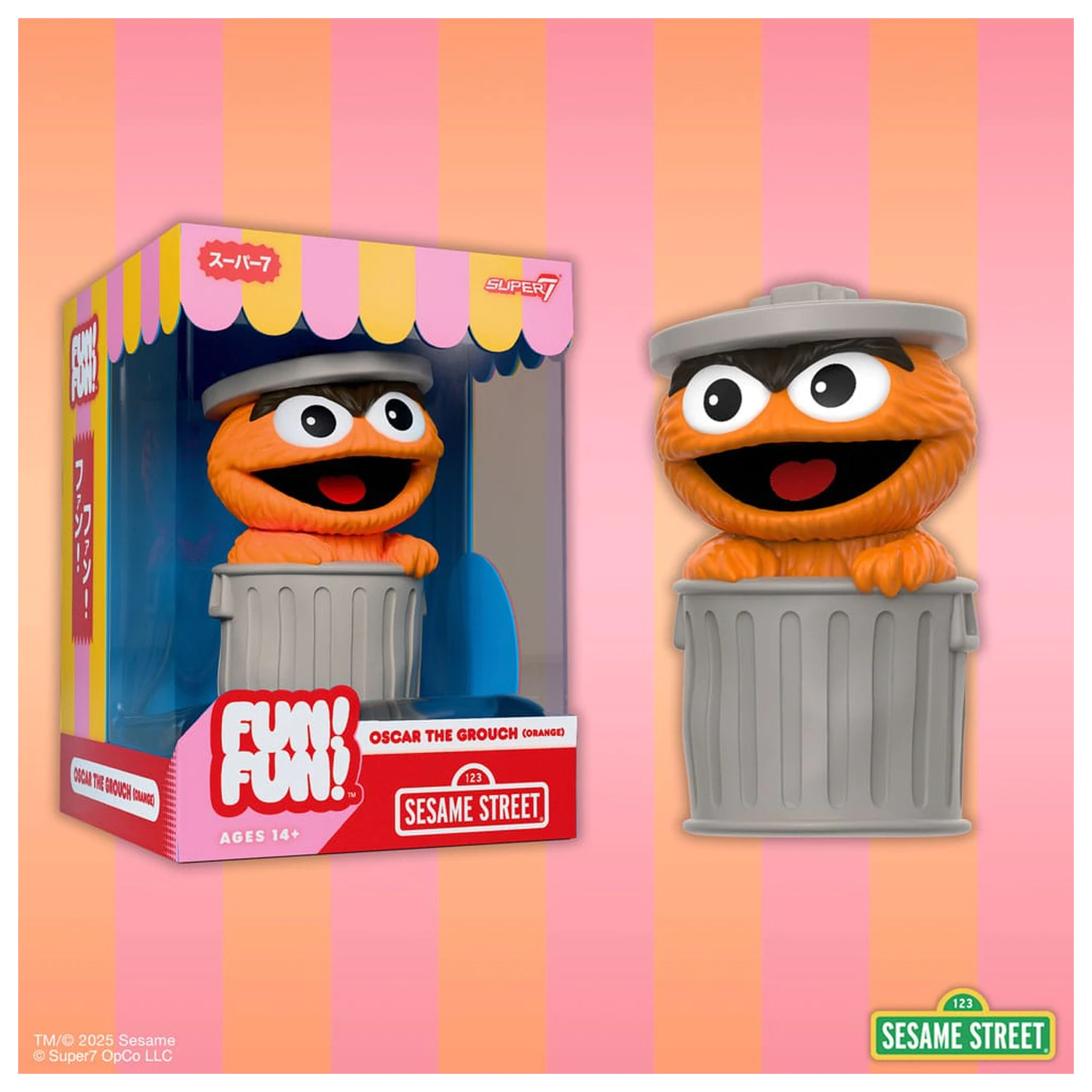 Sesame Street ZABAVA! ZABAVA! Vinilna figura Oscar the Grouch (oranžna) 13 cm fotografija izdelka