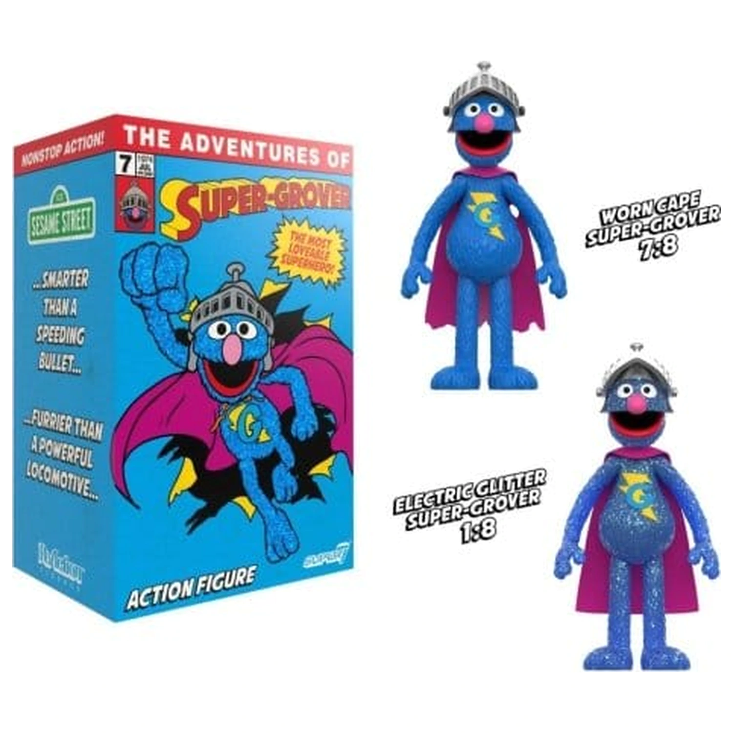 Sesame Street ReAction akcijska figura Super Grover (W/Chase) fotografija izdelka