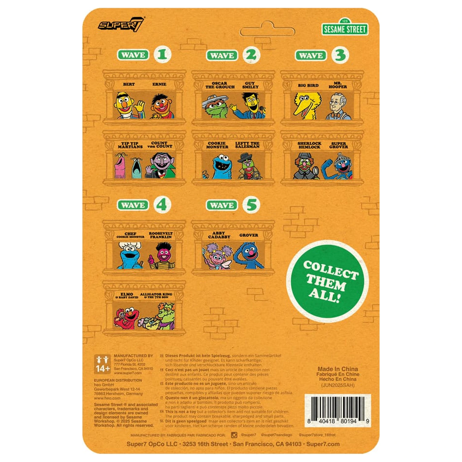 Sesame Street ReAction akcijska figura Wave 05 Grover 10 cm fotografija izdelka