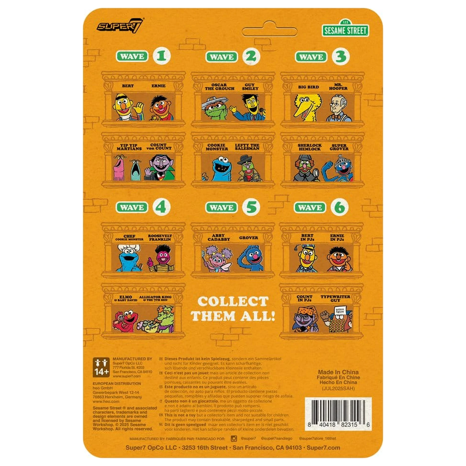 Sesame Street ReAction figura Wave 06 Bert (PJ) 10 cm fotografija izdelka