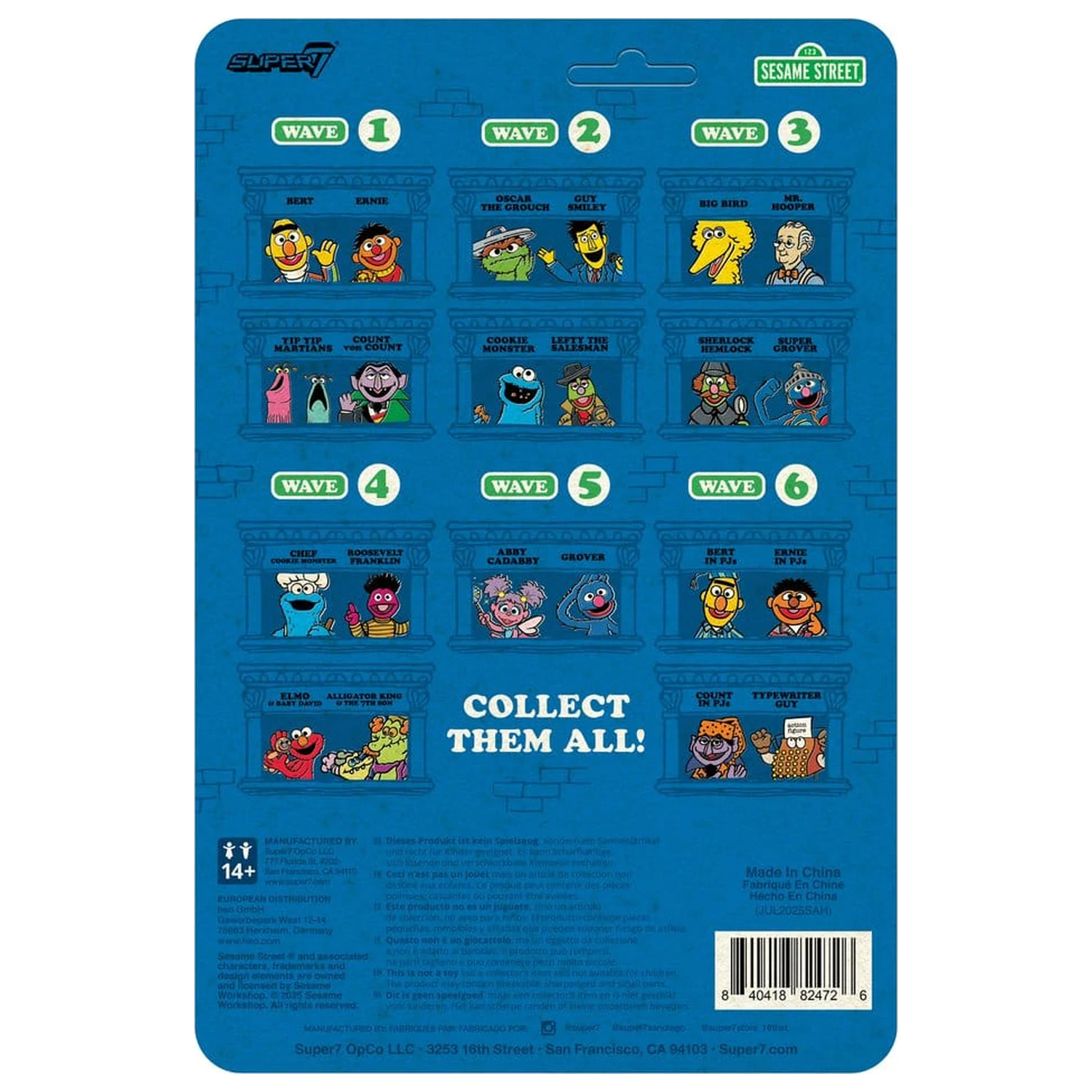 Sesame Street ReAction akcijska figura val 06 Count Von Count (PJs) 10 cm fotografija izdelka