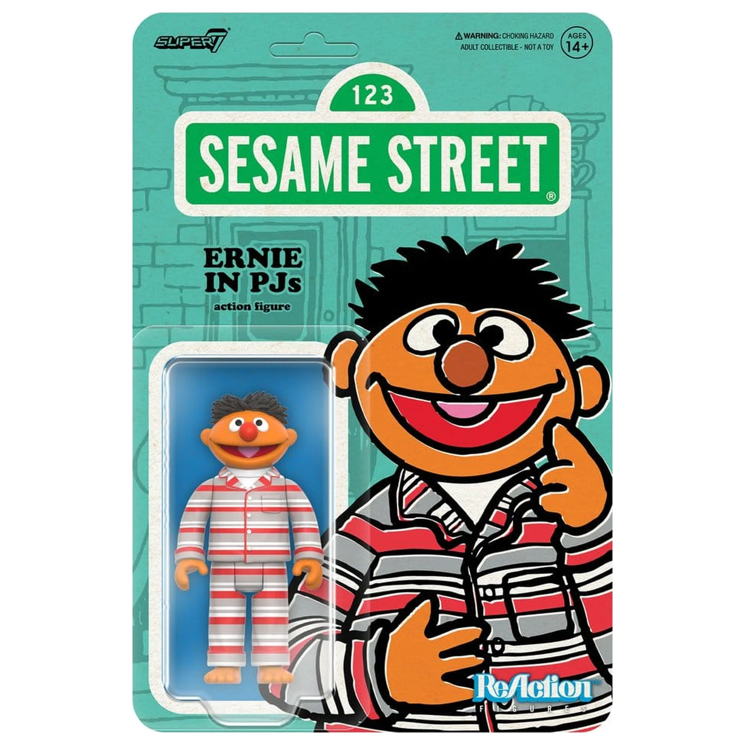 Sesame Street ReAction akcijska figura Wave 06 Ernie (PJs) 10 cm fotografija izdelka
