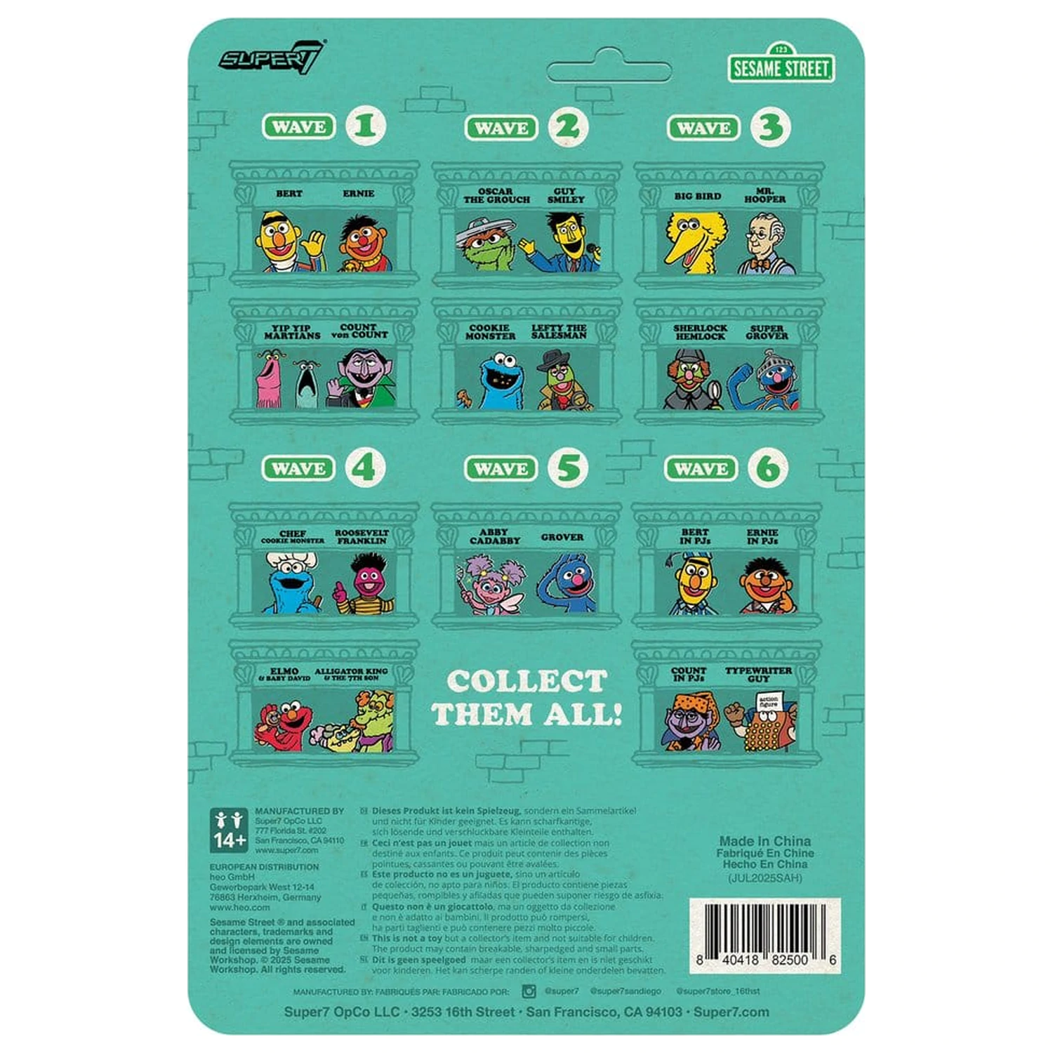 Sesame Street ReAction akcijska figura Wave 06 Ernie (PJs) 10 cm fotografija izdelka