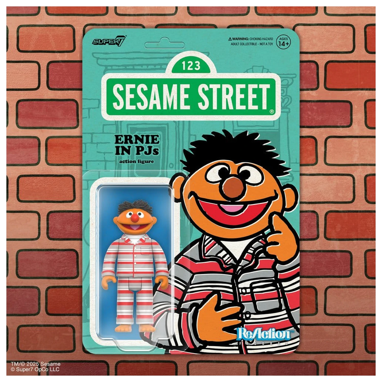 Sesame Street ReAction akcijska figura Wave 06 Ernie (PJs) 10 cm fotografija izdelka