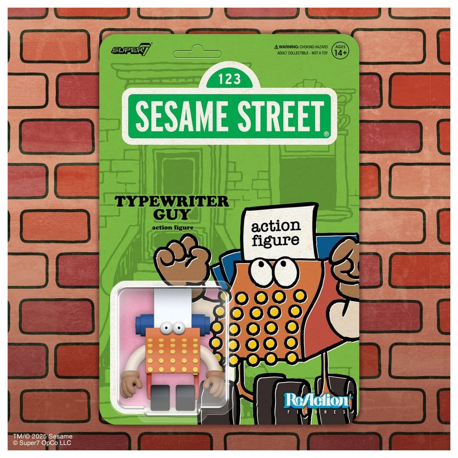 Sesame Street ReAction akcijska figura Wave 06 Typewriter Guy 6 cm fotografija izdelka
