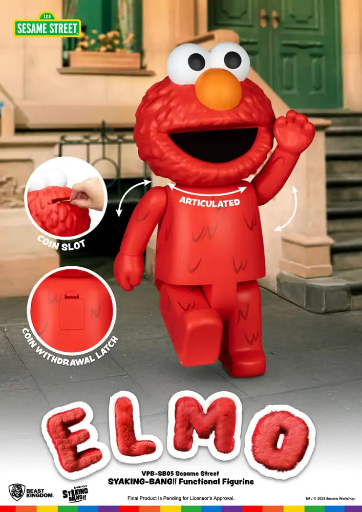 Sesame Street Syaking Bang Vinil Pujsa Elmo 47 cm fotografija izdelka