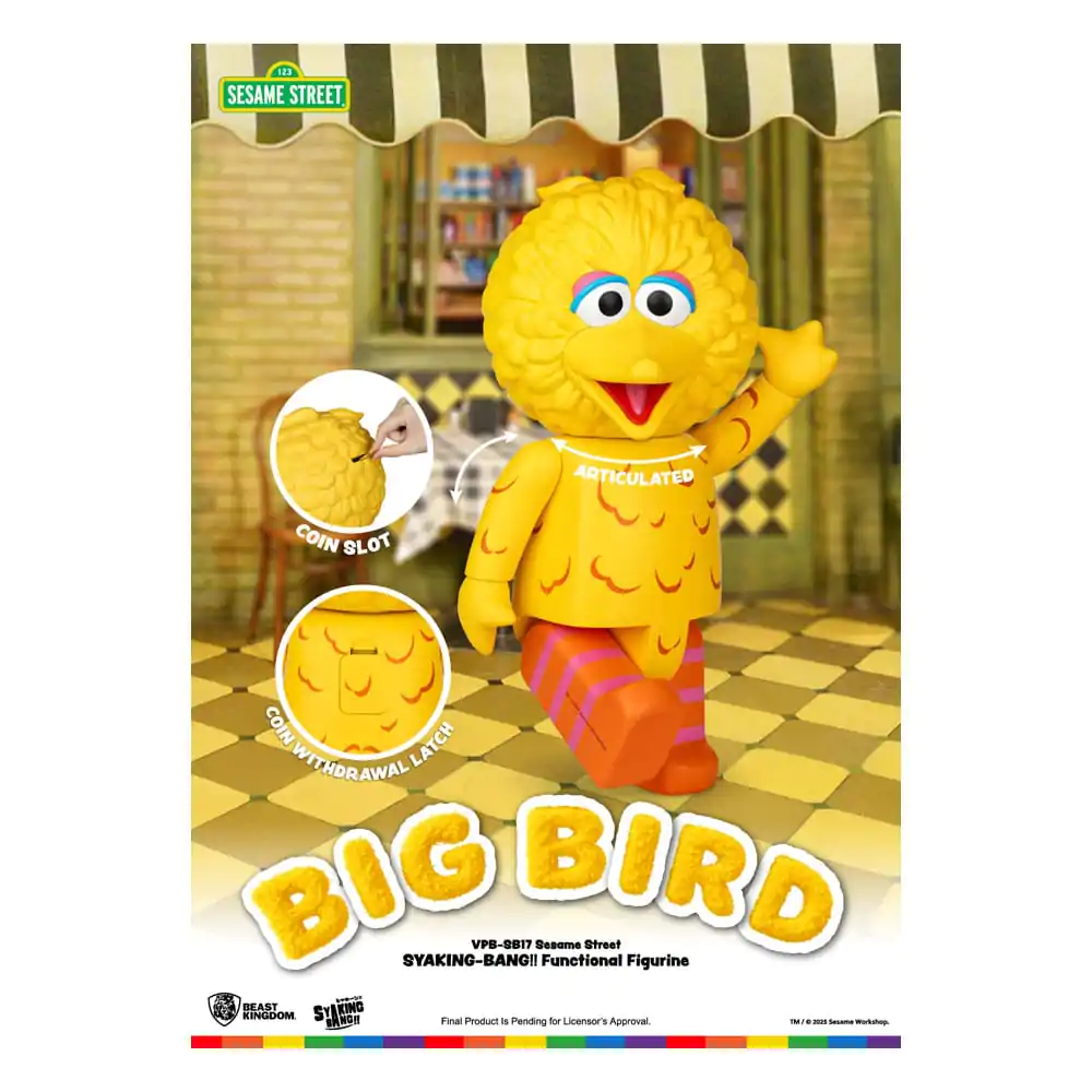 Sesame Street Syaking Bang Series PVC hranilnik Big Bird 49 cm fotografija izdelka