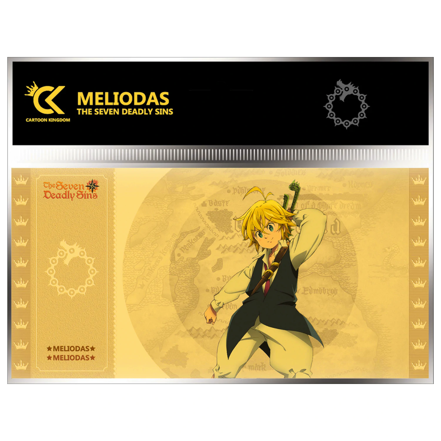 Seven Deadly Sins Meliodas zlata vstopnica fotografija izdelka
