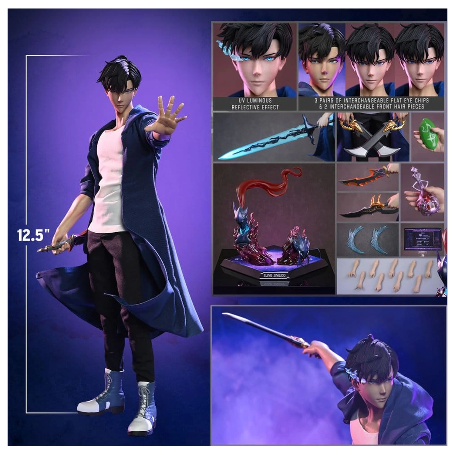 Solo Leveling Akcijska figura 1/6 Sung Jinwoo 32 cm fotografija izdelka
