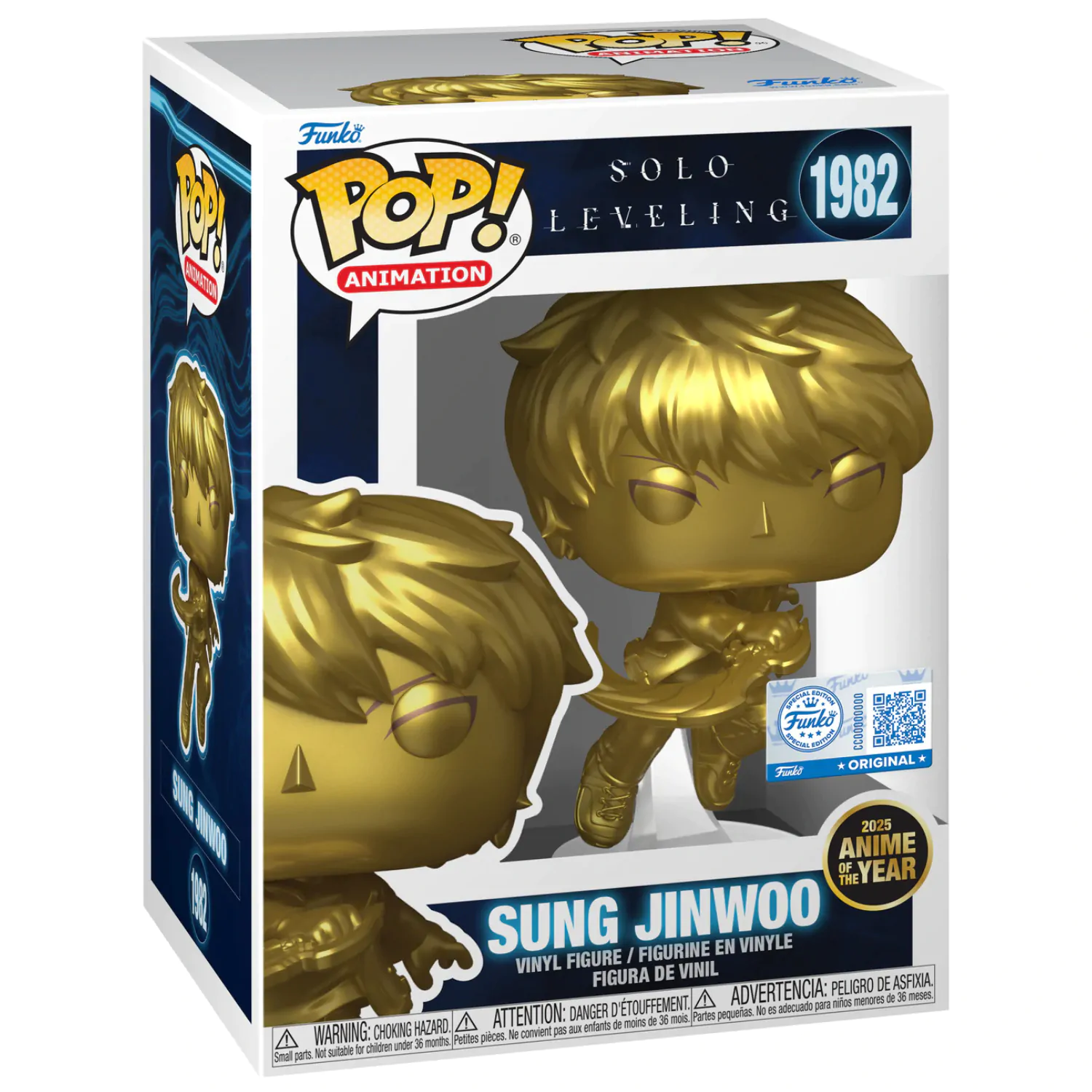 Solo Leveling Pop! Animation Vinilna Figura Sung Jinwoo (Gold) Ekskluzivna Izdaja 10 cm fotografija izdelka